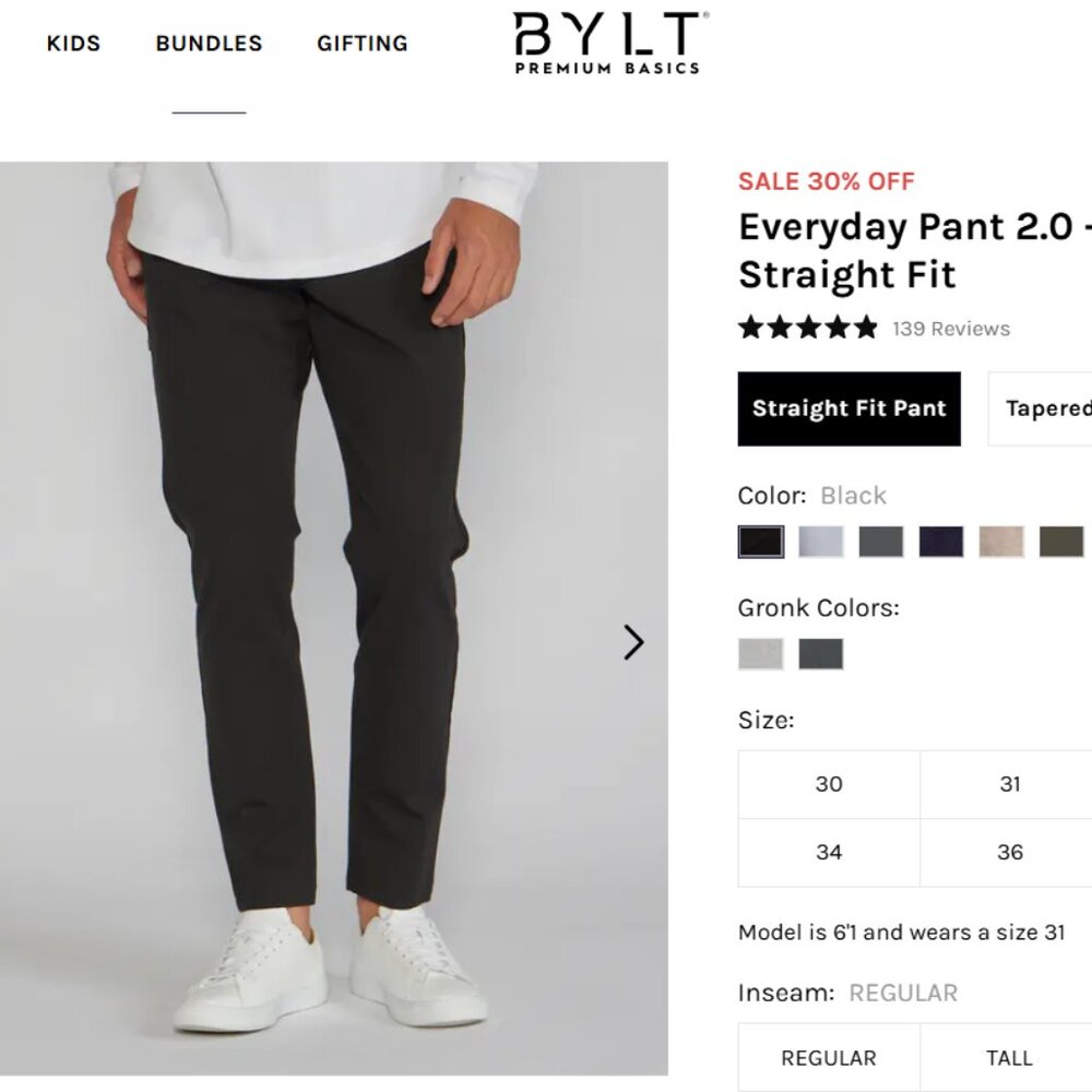 ✨ BYLT Pants✨ Men's Everyday Pant 2.0 - XL